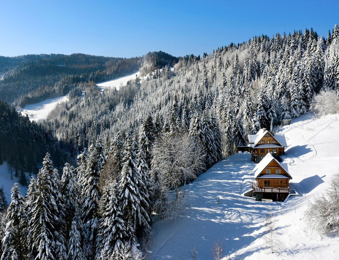 View from property 4, Comfortable Holiday Villa in the Mountains, Sauna, Nowy Sącz