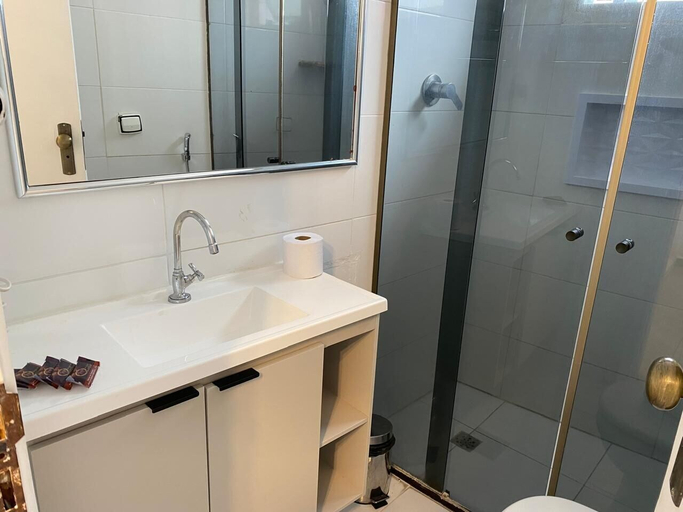 Bathroom 3, Atlântico Flat Gonzaga, Santos