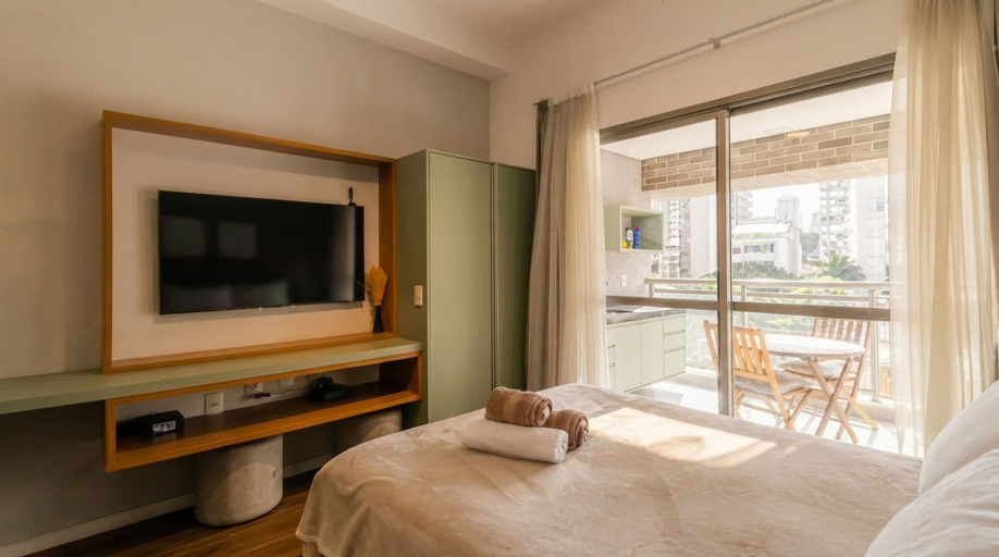 Room 2, Studio com Varanda Perto do Metr em Pinheiros, São Paulo