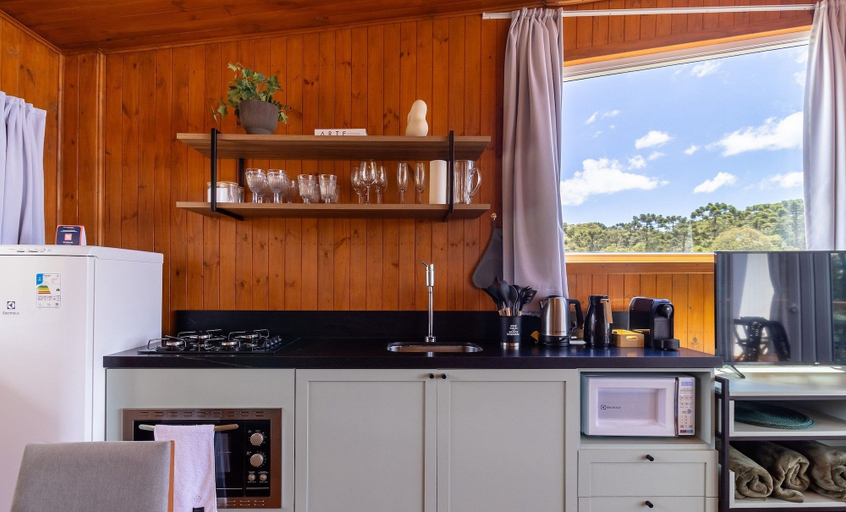 Private kitchen 4, Charming Vale Cabin in Urubici-sc Par0001, Urubici