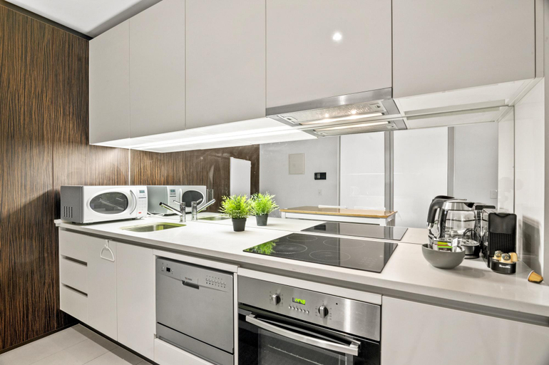 Kitchen 3, City-View 2-Bed Apartment Melbourne CBD, Melbourne