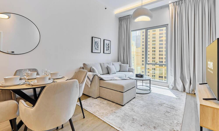 Living area 2, bnbme - Delphine Tower - 1BR, Dubai