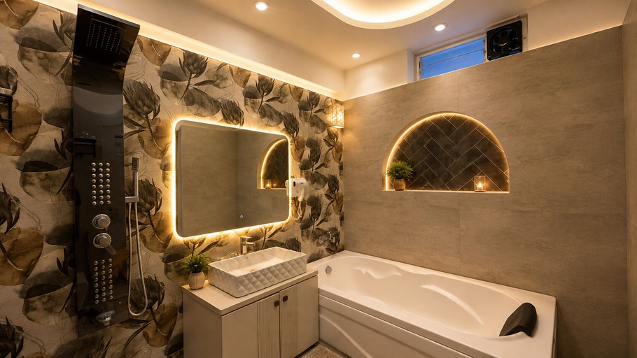 Bathroom 3, Erleen Hotel & Rooftop Restaurant, Indore