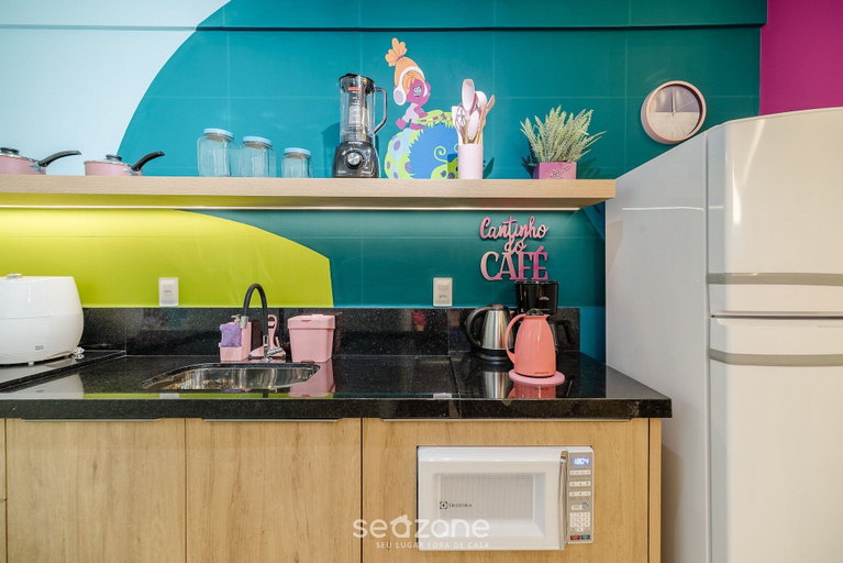 Private kitchen 3, 2-bedrthemed Rainbow Ap With Barbecue Obp0301, Penha
