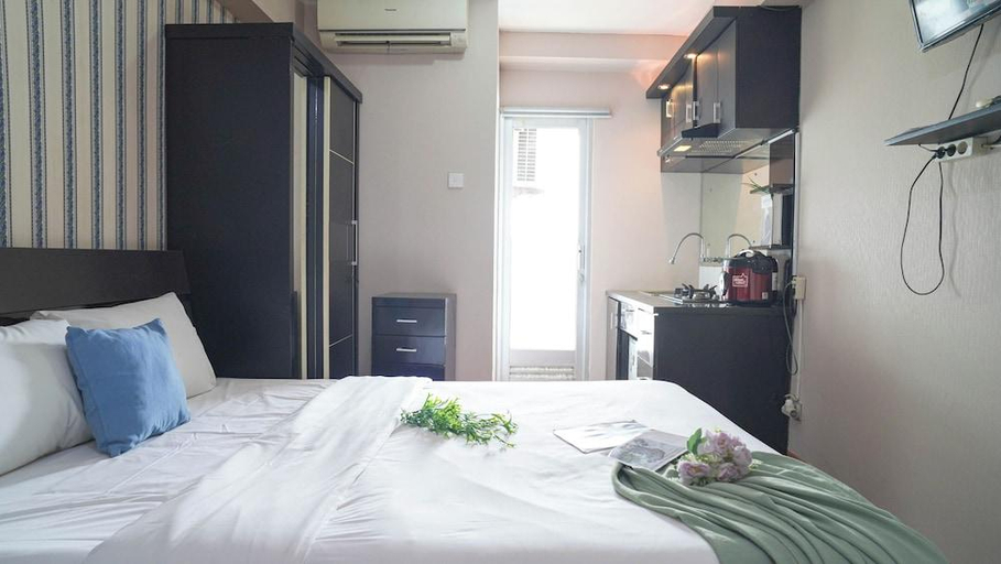 Bedroom, Studio Green Bay Pluit Apartment Near Baywalk Mall, North Jakarta
