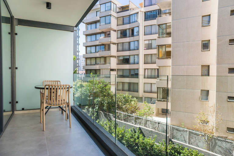 Outdoor dining, Chic Apartment in Las Condes, Cordillera