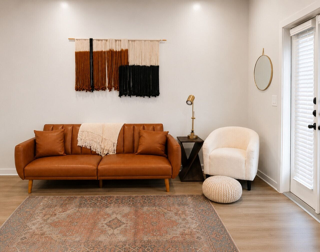 Living area 2, Homey Worker-Friendly 2BR I Pool & Gym, Grayson