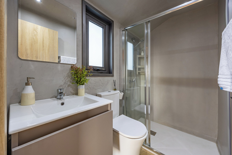 Bathroom, Seaview Wooden Cabin With Jacuzzi