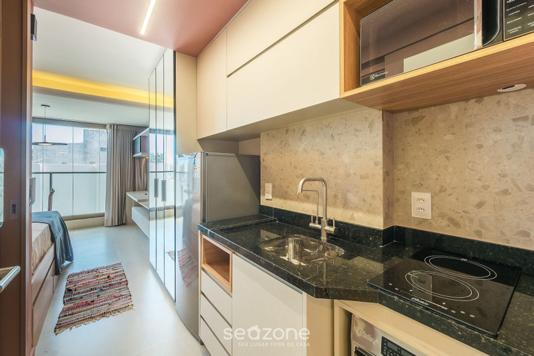 Private kitchen, Studio Near the Beach in Condo w/ Pool Edf0207, Salvador