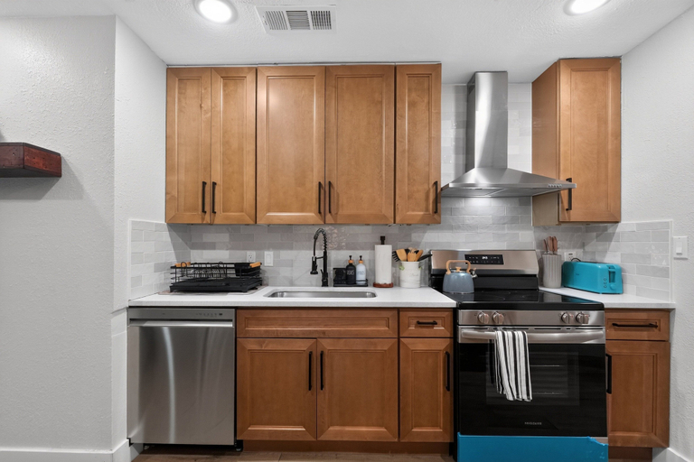 Private kitchen 3, Firepit Family Basecamp Euless 3 Bedroom Home, Tarrant