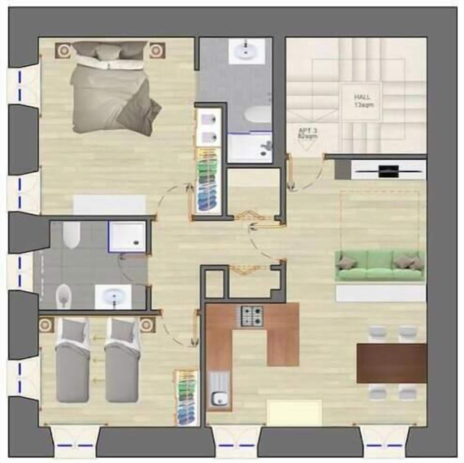 Floor plan, Casa Magenta Apartment 2, Verona