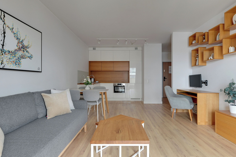 Living area 2, Four Oceans with Parking and balcony, Gdańsk City