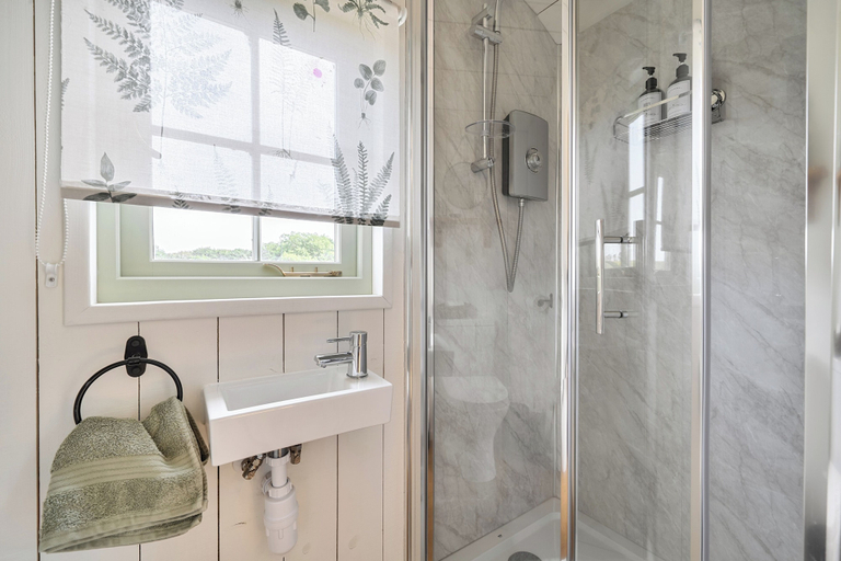 Bathroom, Cosy Luxury Owls Roost Hut With Private Hot Tub, Devon