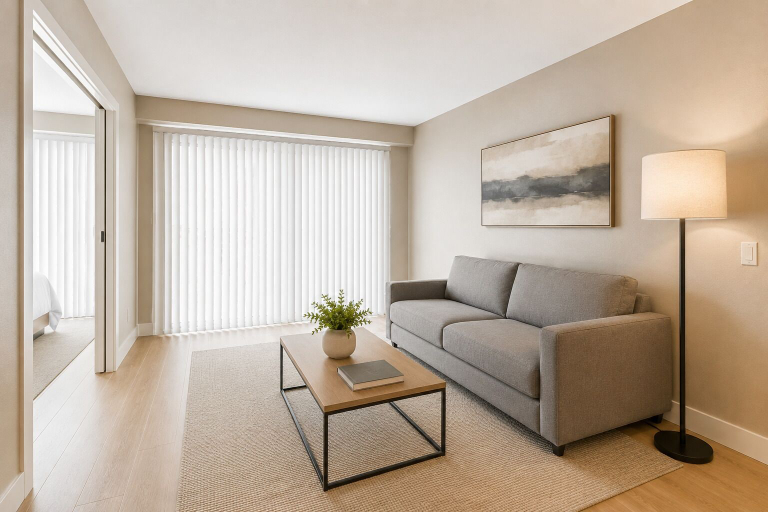 Living area, Skyline Point Suites, Toronto
