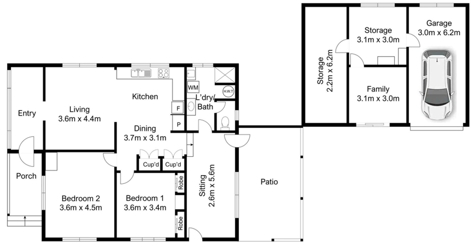 Floor plan, Two Bed Terrace Near Hervey Bay Beaches, Hervey Bay - Pt A