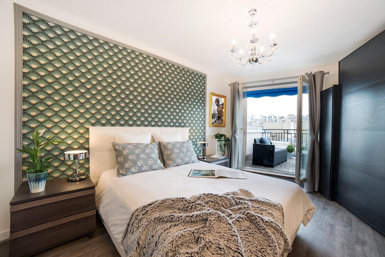 Bedroom 2, Horizon House - Private rooftop and panoramic view, Paris