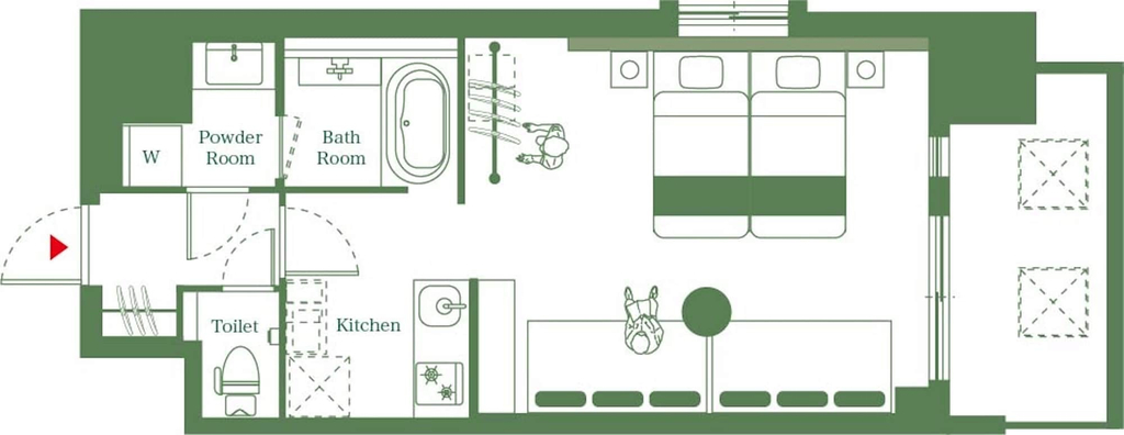 Floor plan 4, KOUSA Osaka Namba, Osaka