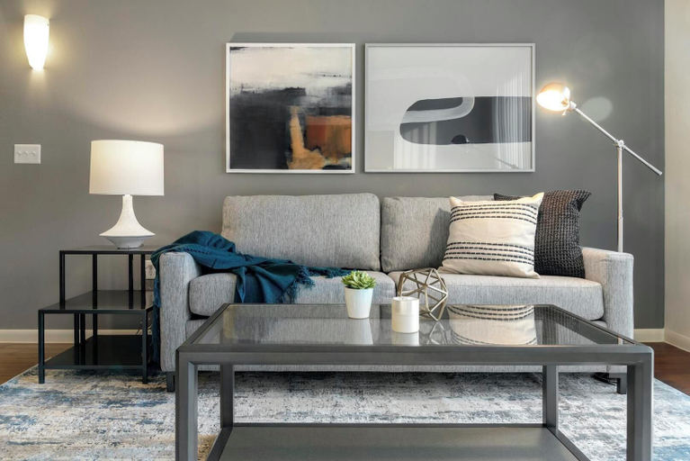 Living area 5, Landing Chic 1bd, Clubhouse, Gym, Houston