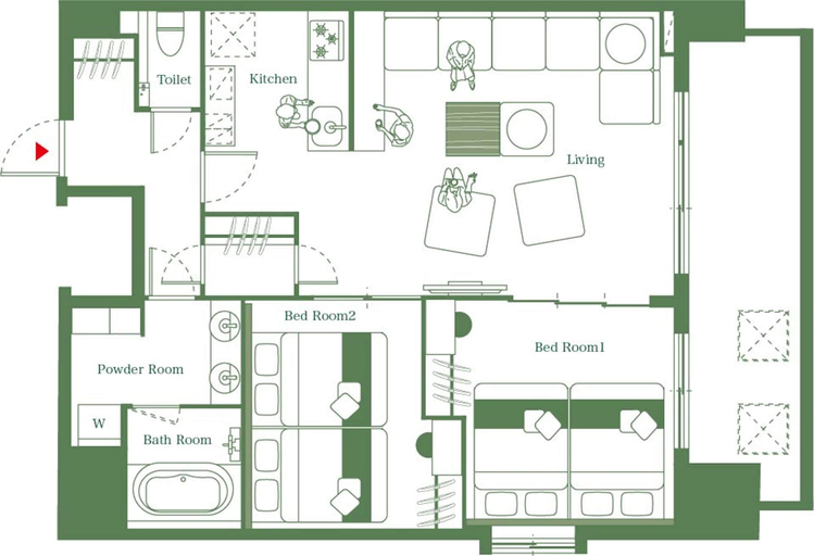 Floor plan 5, KOUSA Osaka Namba, Osaka