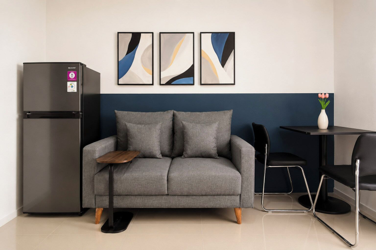 Interior 3, Stylish Bright 1Br At Apartment Kyo Society, Surabaya
