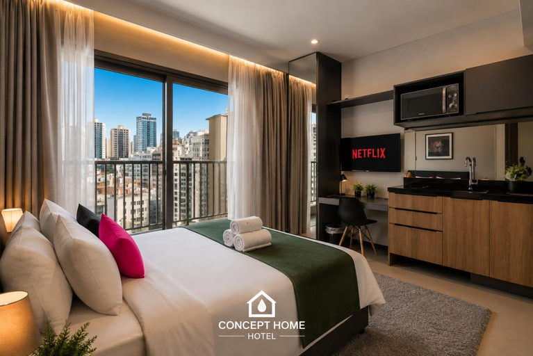 Bedroom 2, BHaus VN Consolacao - Studio com Varanda - 14o andar - Condominio Conceito - Lavanderia pay per use , São Paulo