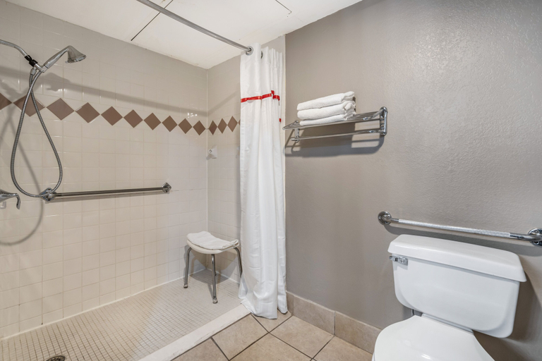 Bathroom 5, Red Roof Inn & Suites Sulphur Springs, Hopkins