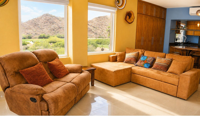 Interior, Ocean-view 1BR Condo With Pool, AC, Kitchen, and Washer/dryer, Comondú