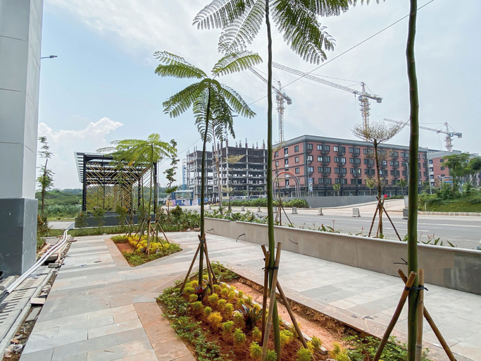 Exterior 3, Cozy And Trendy Studio Apartment At Meikarta District 2, Cikarang