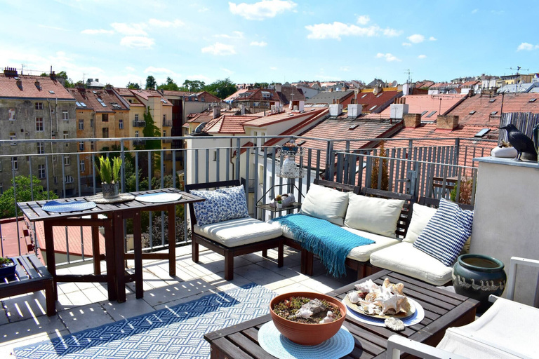 Balcony 3, Rooftop Terrace Loft Apartment, Home Cinema, Praha 2