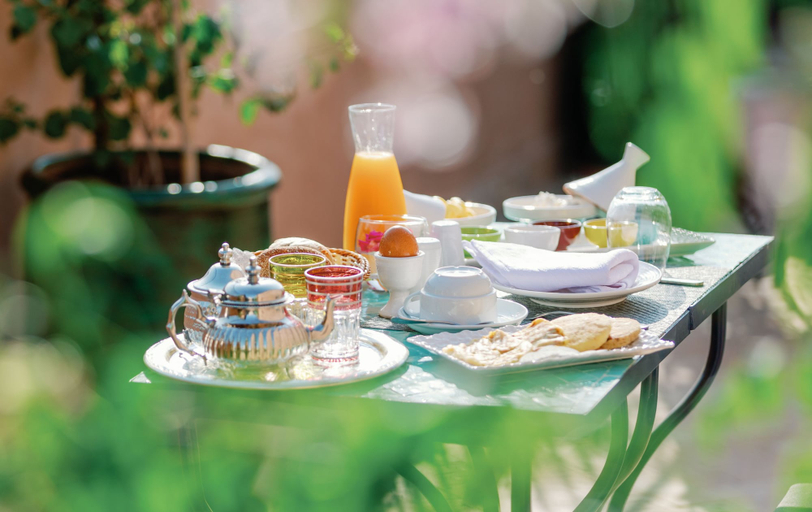 Breakfast meal, Riad Doroob, Marrakech