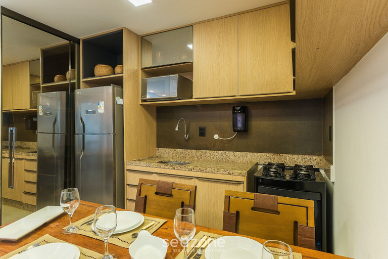 Private kitchen, Apartment w/ BBC in a Condominium w/ Pool Itf0025, Mata de São João