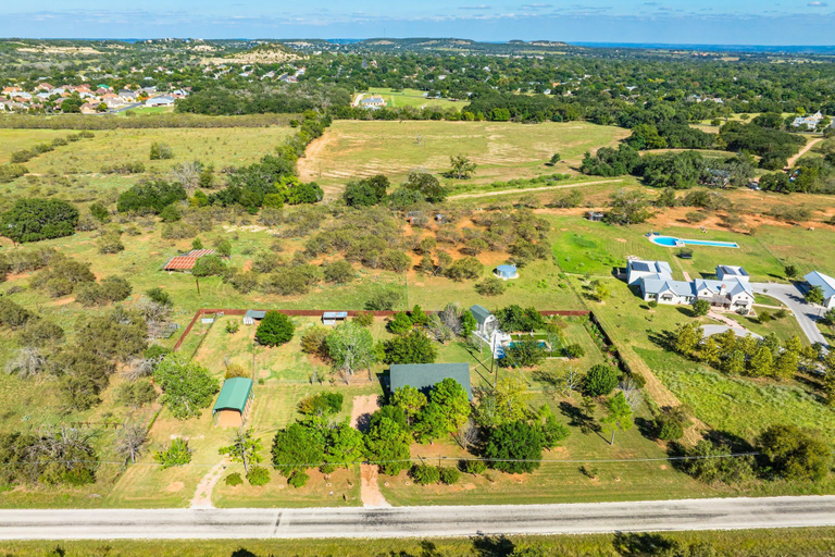 Aerial view 4, Casa Boots & Bubbly w/ Pool, Sleeps 14, Gillespie