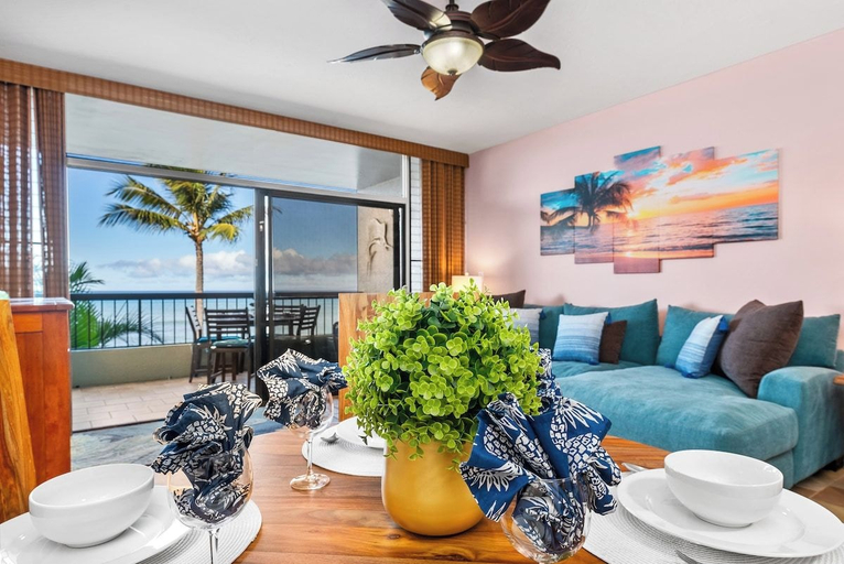 Interior 4, Oceanfront Condo on Sandy Beach w Pool - Hale Mahina A202, Maui