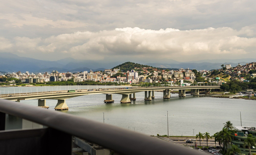 Balcony, Charming Studio With Sea View in Downtown Tvt1008, Florianopolis