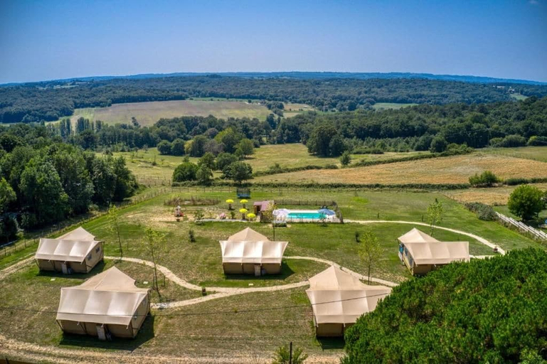 Aerial view, Glamping Aquitaine, Dordogne
