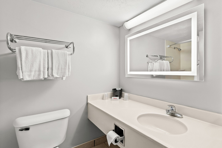 Bathroom 4, Red Roof Inn Cambridge, OH, Guernsey