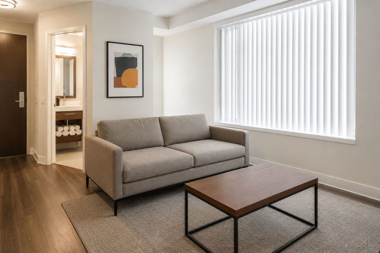 Living area, Solenne Park Hotel, Toronto