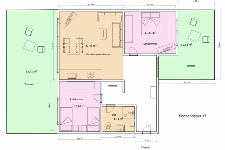 Floor plan, Holiday Apartment in Norderney With Wi-fi, Aurich