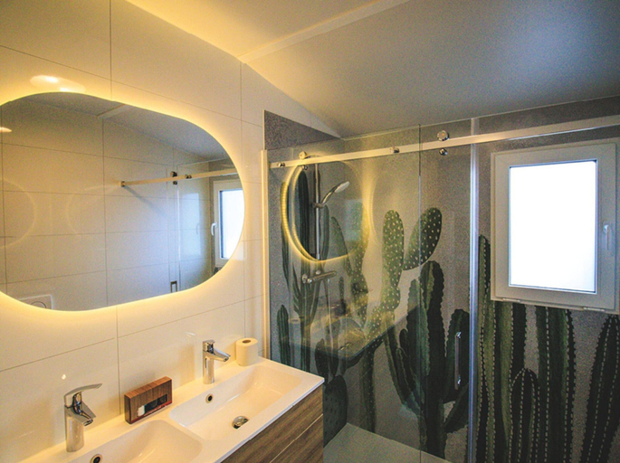 Bathroom, Slagharen 8-person Premium Sauna Lodge, Hardenberg