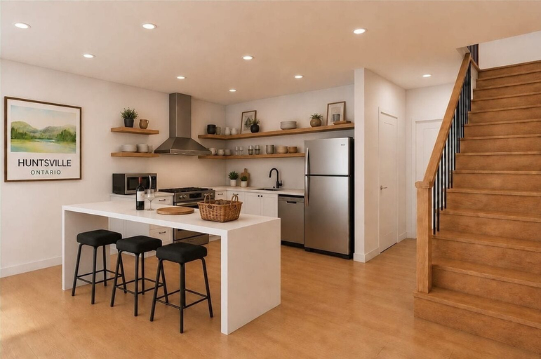 Private kitchen, Huntsville Lofts, Muskoka
