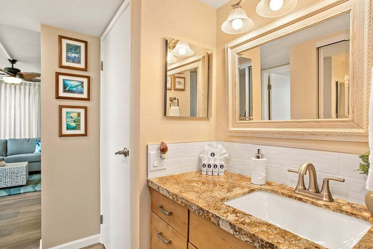 Bathroom 3, Updated Coastal Chic Oceanfront Stunning Views Pool Hot Tub - Valley Isle 204, Maui