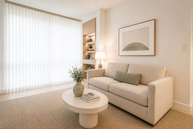 Living area, 75 Bremner Blvd, Toronto