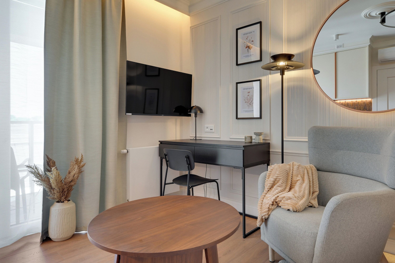 Living area 2, Perspektywa Apartment with balcony, Gdańsk City