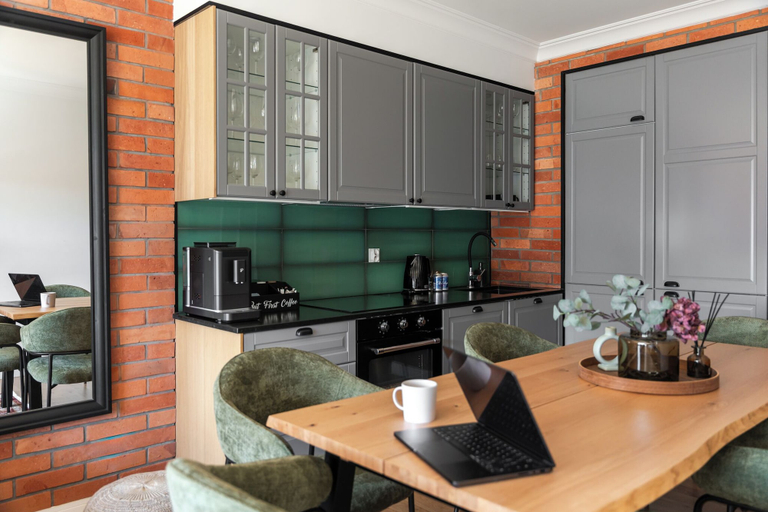 Private kitchenette, Wintera Residence - River View Apartment, Gdańsk City