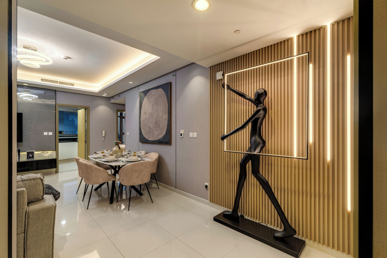 Dining room 4, Gogoto12 Luxury Skyline 2BR with Burj Khalifa view, Dubai