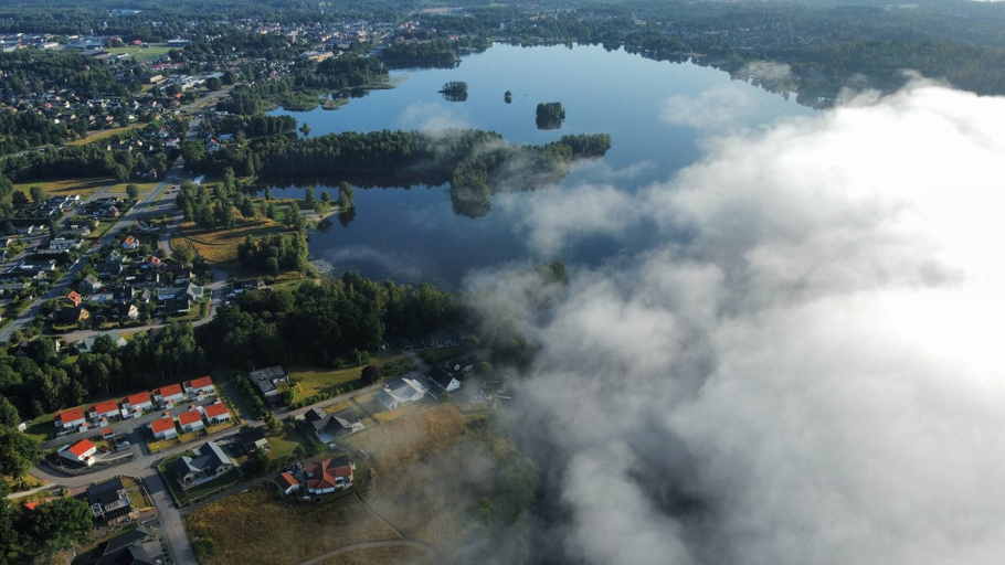 Aerial view 2, Hazelnut Villa - Lake & Town Retreat, Osby