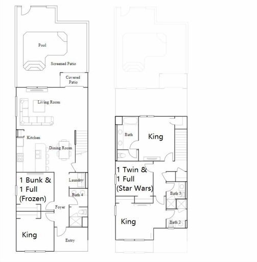 Interior 4, SW & Frozen Rooms, Pool, Spa, 3 King Beds, Osceola