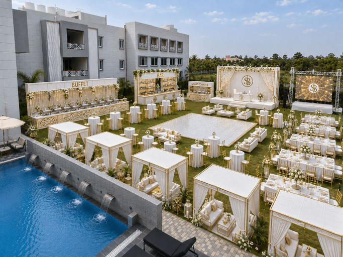 Outdoor banquet area