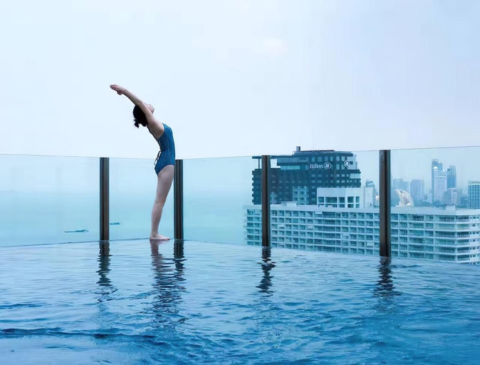 Swimming pool 3, Sea View Large Balcony Condo with Infinity Pool, Pattaya