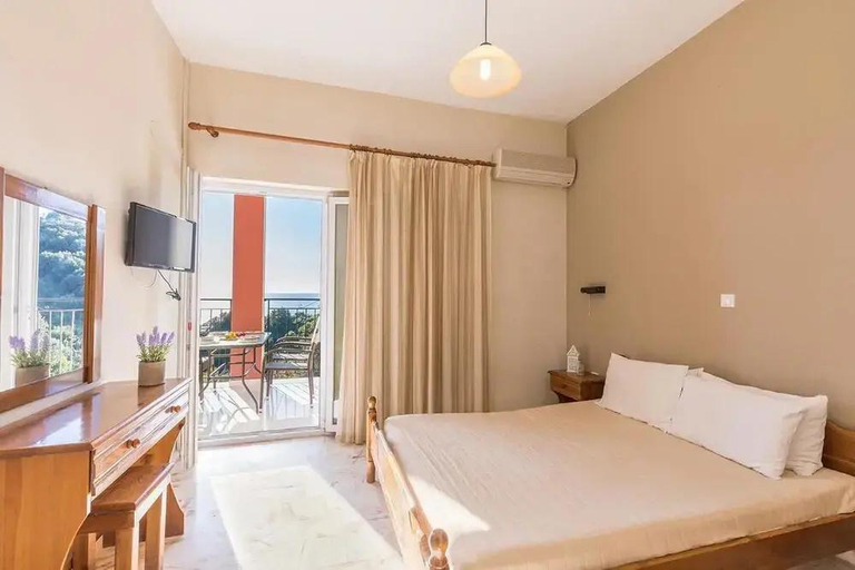 Bedroom 2, Apartments and studio with swimming pool and Sea View in Pelekas Beach, Corfu, Ionian Islands